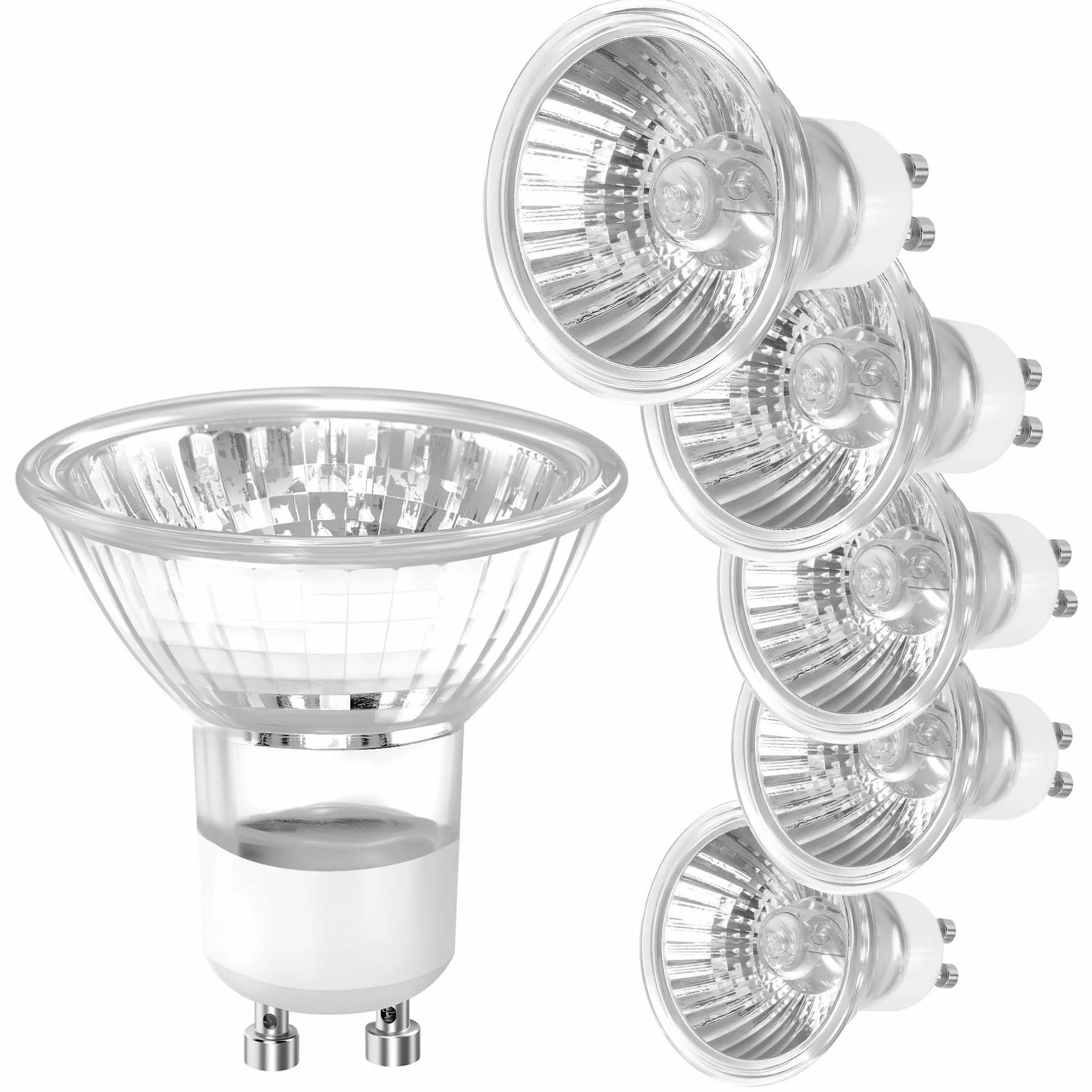 Ampoules halogènes MR16 GU5.3 12 V 35 W Lot de 6 Ampoules halogènes haute luminosité, longue durée de vie, économie d'énergie, haute température, compatibles