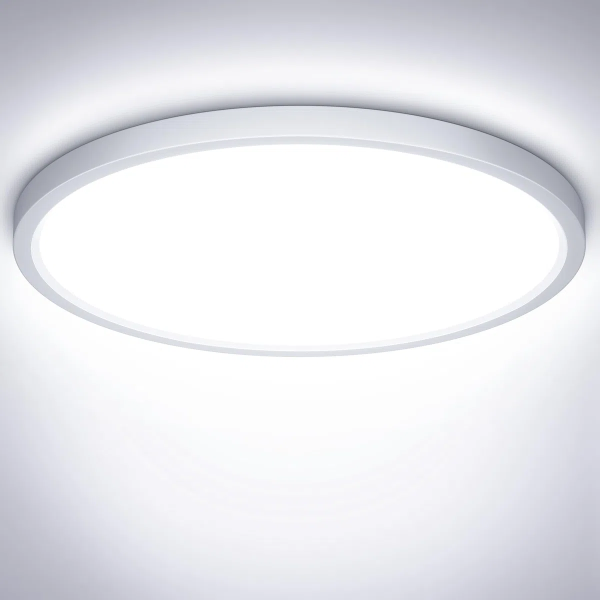 NIBSHOOM Plafonnier LED 24W Étanche IP44, Luminaire Blanc Froid 6500K 2400LM, Lampe Ronde 30cm Pour Chambre, Salle De Bain, Salon, Cuisine, Bureau